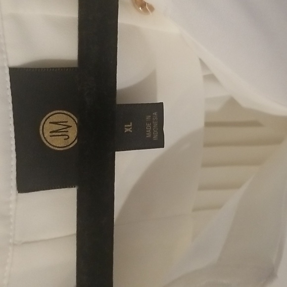 JM Collection *Coastal Cowboy * Cream Sheer Top XL - Picture 2 of 3